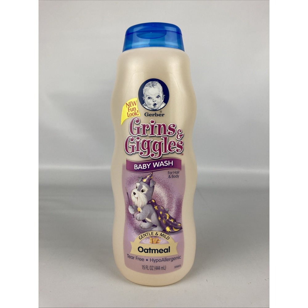 Gerber Grins & Giggles OATMEAL Baby Wash Hypoallergenic 15 fl oz NOS